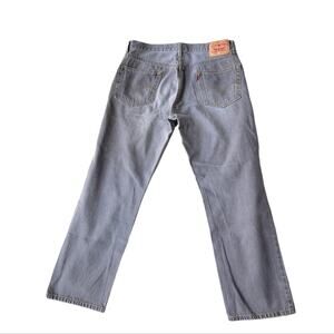 Levis 505 Regular Fit Denim Men's Jeans Gray 34/36 Short